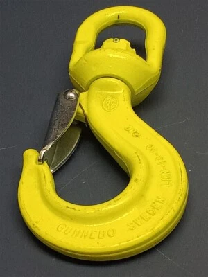 Gunnebo Z101347 / 590462, LKN-13-10, 15,000 lbs WLL, Eye Swivel Hook - w/Latch
