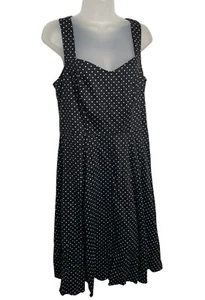 Vestido Torrid Blanco y Negro Lunares Columpio Talla 12 Espalda Abierta Rockabilly - Imagen 1 de 13