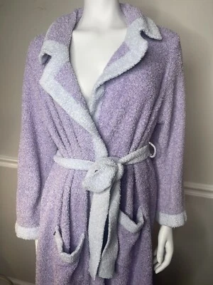 Soft Surroundings purple blue  soft  Plush Robe  Comfort Belted large - Image 1 of 4