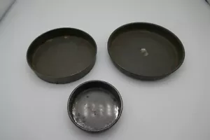 Set 3 diverse padelle rotonde vintage parte accessoria forno facile cottura - Foto 1 di 3