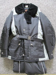 VTG Walls Blizzard Pruf Snowsuit Coat Bibs Pants Men M Black & Gray 2 pc - Picture 1 of 7