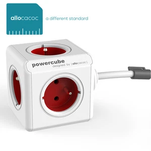 Allocacoc PowerCube Extended 1,5 m RED - powerstrip, 5 sockets, dock included - Bild 1 von 1