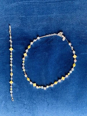 Collar Lia Sophia piedra multicolor llamativo con pulsera a juego Foto 1 de 4