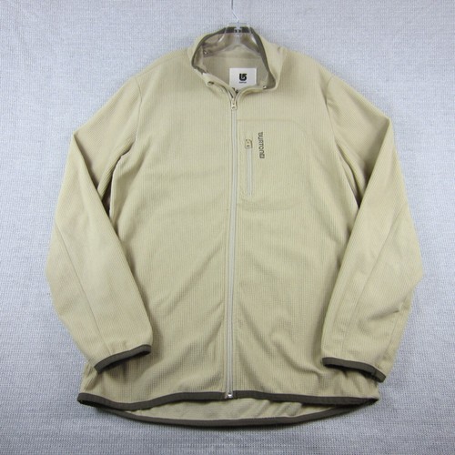 VETEMENTS Giacca Burton uomo XL panna marrone full zip finto collo manica lunga pile autunno comoda