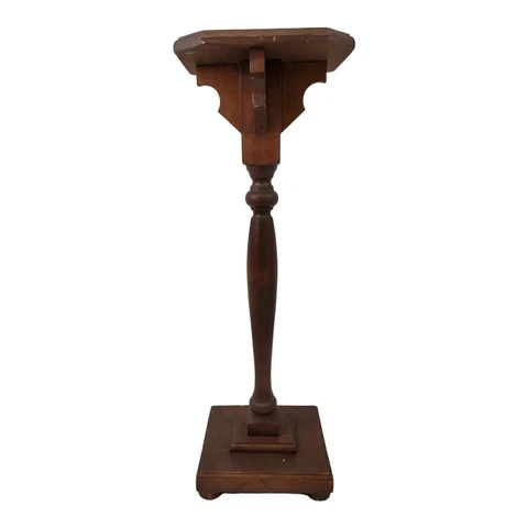 Vintage Pedestal Table Display Plant Stand Hall Wooden Arts & Crafts Mission Cover