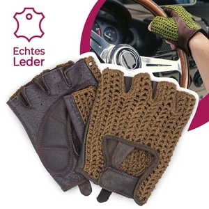 Conductores de Coches Guantes Retro Vintage Cuero sin Dedos Bicicleta - Imagen 1 de 19