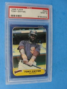 1986 FLEER #323 TONY GWYNN PADRES HOF PSA 9MT  81602434