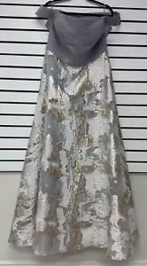 Jean Paul Ataker Women's Gold and Silver Formal Dress Gown, Size 48 / US 14 - Picture 1 of 19