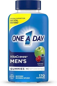 One A Day Men’s Multivitamin Gummies Multivitamin with Vitamin A, C, D, E 170 Ct - Picture 1 of 7