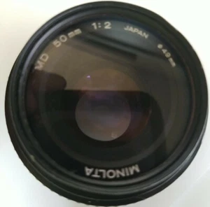 VTG Minolta MD 50mm 1:2 Camera Lens, Original Styrofoam! Made in Japan, 49mm - Picture 1 of 9