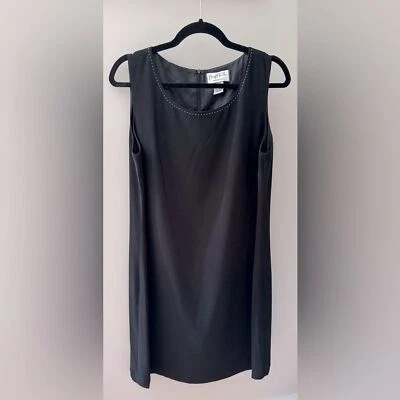 Vestido recto vintage Y2K Office LBD MARY MCFADDEN Collection negro sin mangas 14 Foto 1 de 4