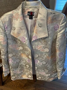 NWOT WOMEN'S size 10 Medium lightweight JACKET SHINY ASIAN FLARE GORgEOUS ! - Picture 1 of 2