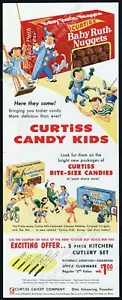 Baby Ruth Nuggets Butterfinger Chips Curtiss Coconut Grovettes 1955 anuncio impreso - Imagen 1 de 7