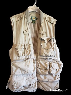 Cabelas Tactical khaki Hunting,fishing,safari outdoor vest Dk Tan Mens Size XL - Image 1 of 4