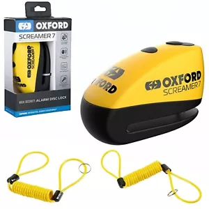 Oxford Screamer 7 Motorcycle Disc Lock Alarm 7mm Motorbike Scooter And DLR - Picture 1 of 6