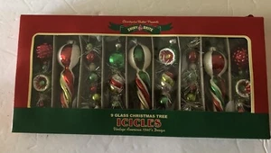 Radko Shiny Brite Icicle 4" Glass Ornament Set 9 New - Picture 1 of 13