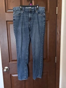 Pantalones de mezclilla Eddie Bauer para mujer talla 8 novio tiro medio calce lavado medio 34w/29L - Imagen 1 de 4