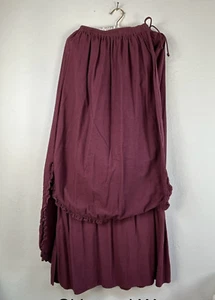 Blue Fish Leila Skirt and Wrap Set Women's Size 1 Burgundy Elastic Waist Ruffle - Picture 1 of 10