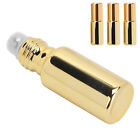 (Gold)3x Glass Perfume Roller Bottle Essential Oil Roll On Bottles Set 5ml GSA