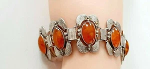 SILBER DESIGN ARMBAND ° BERNSTEIN ° AMBER ° 800 / 1000 ° Meistermarke AS ° - Picture 1 of 12