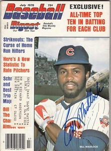Chicago Cubs Pirates Bill Madlock Signed Autograph Auto 1976 Baseball Digest - Picture 1 of 1