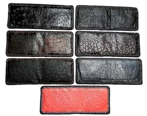Handmade OSTRICH WALLET Genuine LEATHER with Edge LACING Mens Bi-fold Billfold - Picture 1 of 31