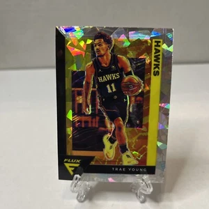 TRAE YOUNG - 2020-21 Panini Flux Silver Cracked Ice Prizm #1 HAWKS SP Exclusive - Picture 1 of 2