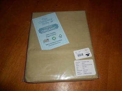 The Company Store Full Size Flat Sheet Style E4M7 Pale Olive Organic Cotton - Image 1 of 3