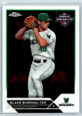 Blake Burkhalter 2023 Topps Pro Debut Chrome  #PDC-187 Atlanta Braves - Image 1 of 2