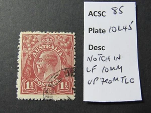 AUSTRALIA GV Head 1.5d Brown. Single Wmk. ACSC plated variety 85 10L45 - Picture 1 of 1