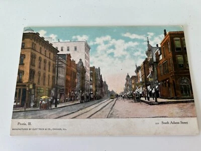 South Adams Street Peoria Illinois Postcard - Image 1 of 2