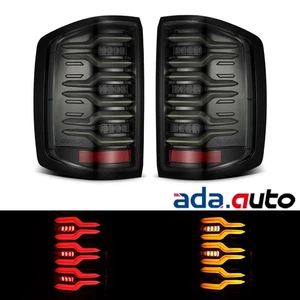 16-18 Silverado1500/Sierra 3500HD 15-19 2500/3500HD LED Tail Lights Alpha Black - Picture 1 of 9