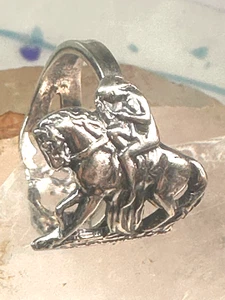 Anillo cuchara dama Godiva en un caballo banda de plata esterlina talla 7 plata esterlina - Imagen 1 de 11