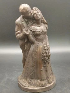Bronziertes Harz Hochzeitspaar Figur 16,5 cm - romantisches Vintage Ornament - Bild 1 von 11