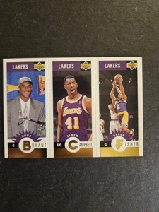 1996-97 Upper Deck Triple Mini Lakers Bryant novato, Fisher, Campbell #L1 - Imagen 1 de 2