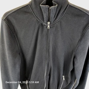 Michael Kors Black Long Sleeve full Zip up Sweater Men's Size Small With Pockets - Picture 1 of 6