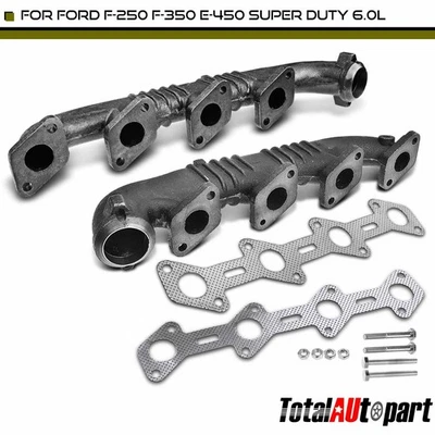 2x Exhaust Manifold Kit for Ford F-250 F-350 E-450 Super Duty 6.0L Left & Right - Image 1 of 4