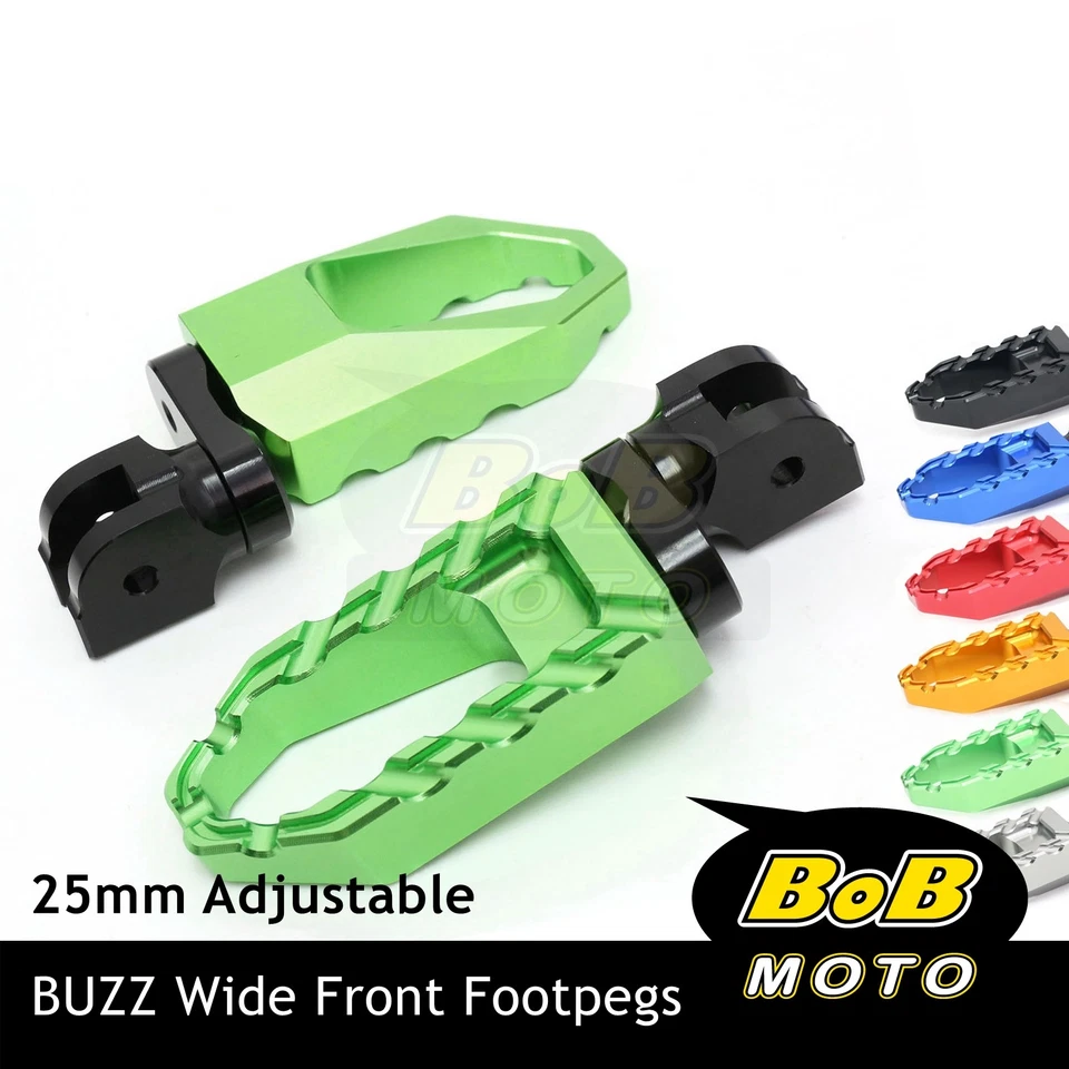 Clavijas de pie BUZZ Rider 25 mm extensibles para Yamaha VMAX 1200 VMX 1200 XV 535 750 Virago Foto 1 de 4