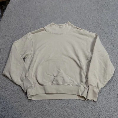 Joah Brown 卫衣女式均码象牙色奶油色法国毛圈棉美国制造 — 第 1/4 张图片