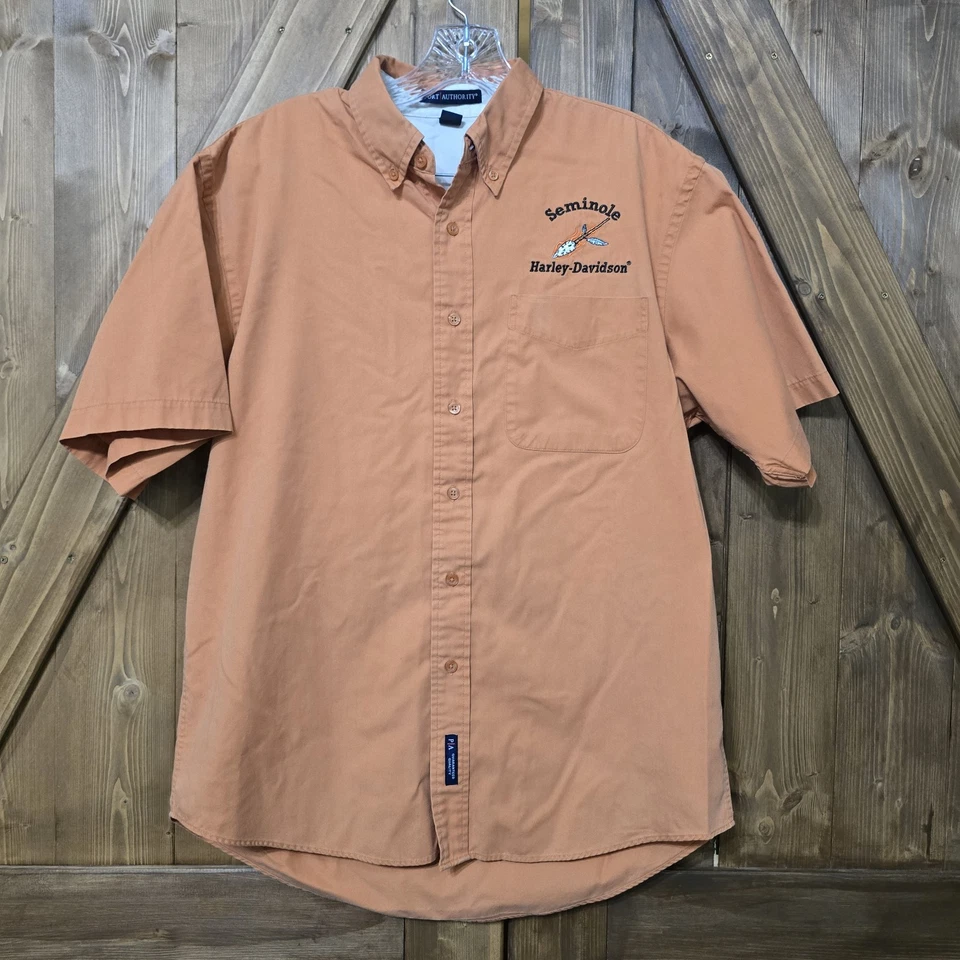 Harley-Davidson семинол дилерская рубашка Port Authority средний оранжевый - Изображение 1 из 4