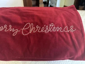 Pottery Barn Holiday Pillow Cover Sham Christmas Candy Cane Red Velvet disney - Picture 1 of 4