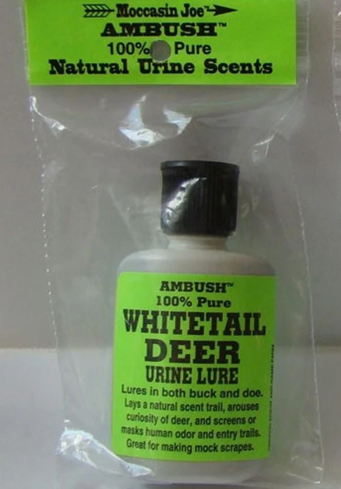 Señuelo de orina de ciervo cola blanca natural 100 % mocasín Joe emboscada aroma NUEVO Foto 1 de 1