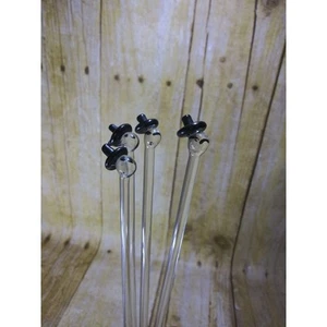 Sombrero de copa de vidrio soplado Swizzle Sticks cabeza de caballero de colección (bin 9) - Imagen 1 de 4