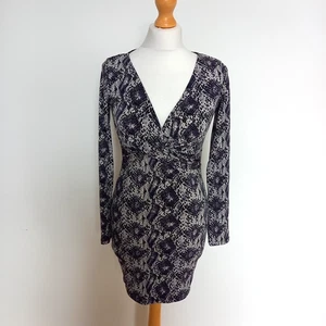 H&M UK 10 Grey Snakeskin Print Bodycon Mini Dress BNWT - Picture 1 of 8