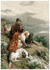 ENGLISH IRISH GORDON SETTER DOGS & GAMEKEEPER VINTAGE STYLE DOG ART PRINT POSTER