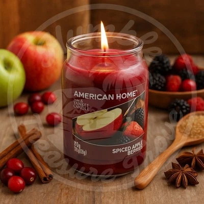 American Home Yankee Candle Spiced Apple Berries 19oz tarro rojo mecha única Foto 1 de 3