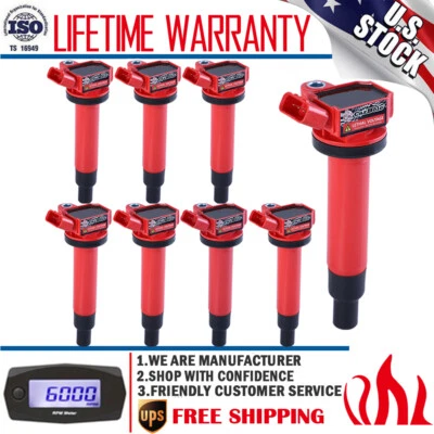 8 Pack Ignition Coils For Lexus Toyota 4Runner Tundra 2001-2009 4.7L 90919-02230 - Image 1 of 4