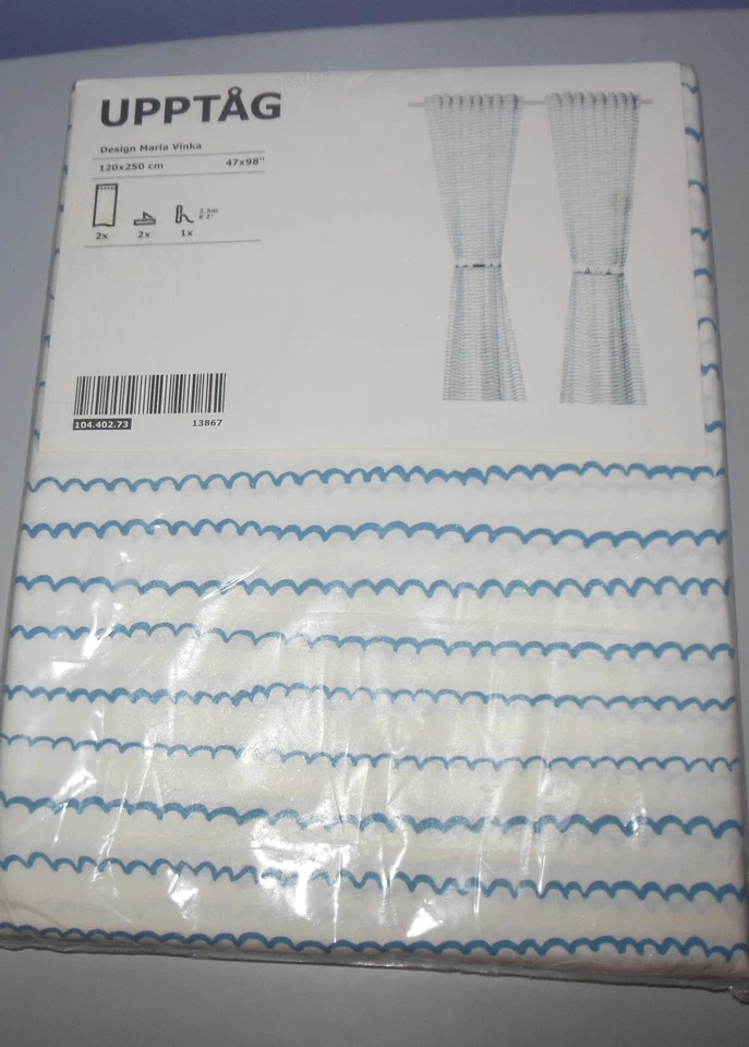 Nuevo IKEA Upptag Design por Maria Vinka 80% Algodón 20% Viscosa 2 Paneles 47 x 98 Foto 1 de 4