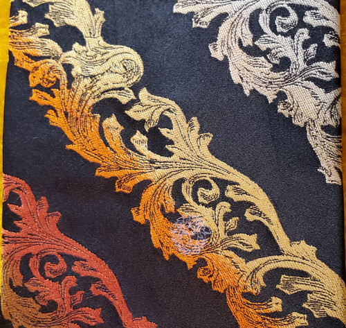 GIANNI VERSACE ~ CRAVATTA ABITO UOMO SETA ~ ARANCIONE ARGENTO ORO ~ FILIGRANA ~ 59"