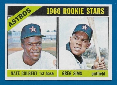 1966 Topps ASTROS ROOKIE STARS Card High #596 Nate Colbert & Greg Sims EX-MT+ - Image 1 of 2